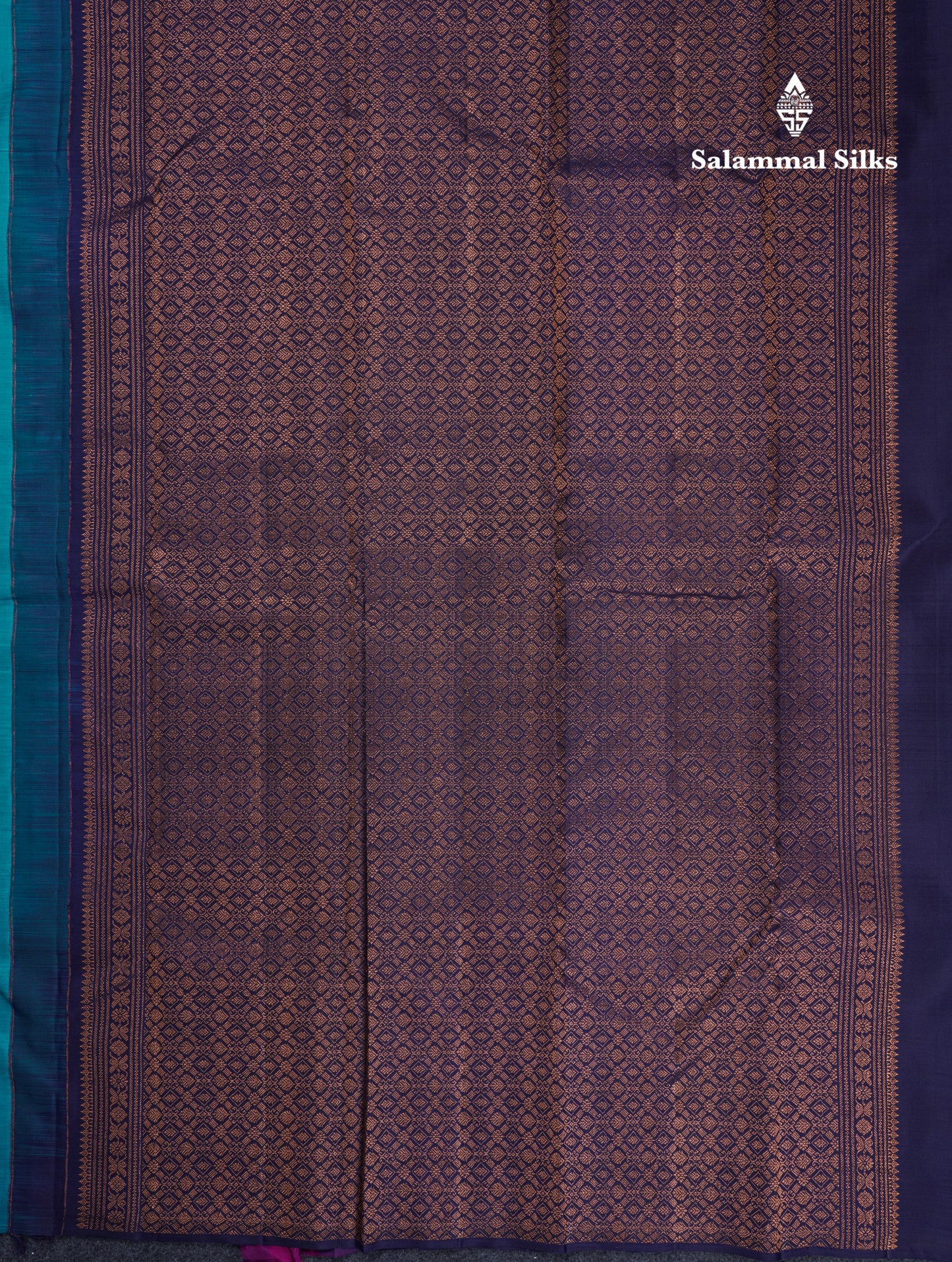 Beautiful Sky Blue Fancy Pure Kanjivaram Silk Saree With Contrast Navy Blue Blouse