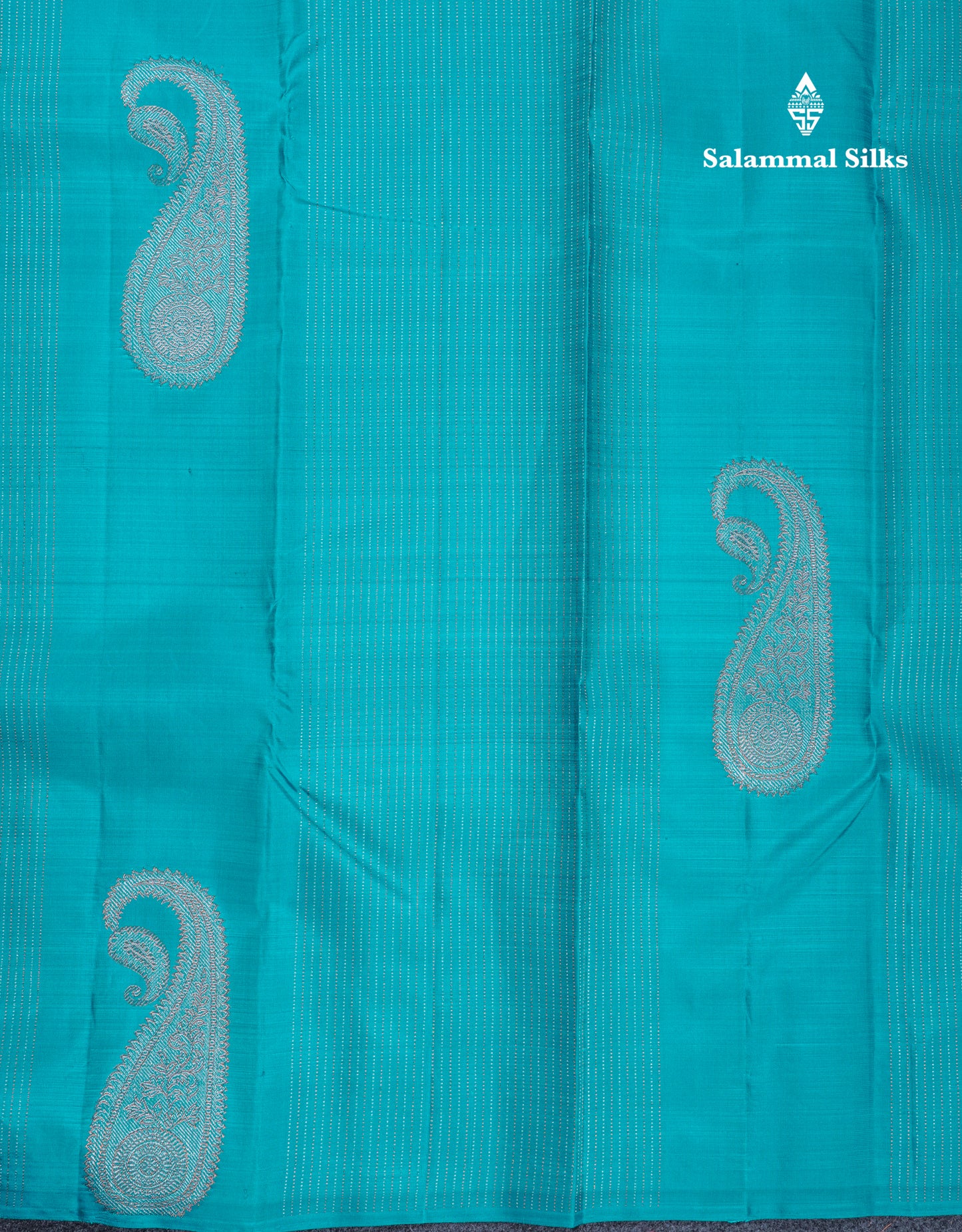 Beautiful Sky Blue Fancy Pure Kanjivaram Silk Saree With Contrast Navy Blue Blouse