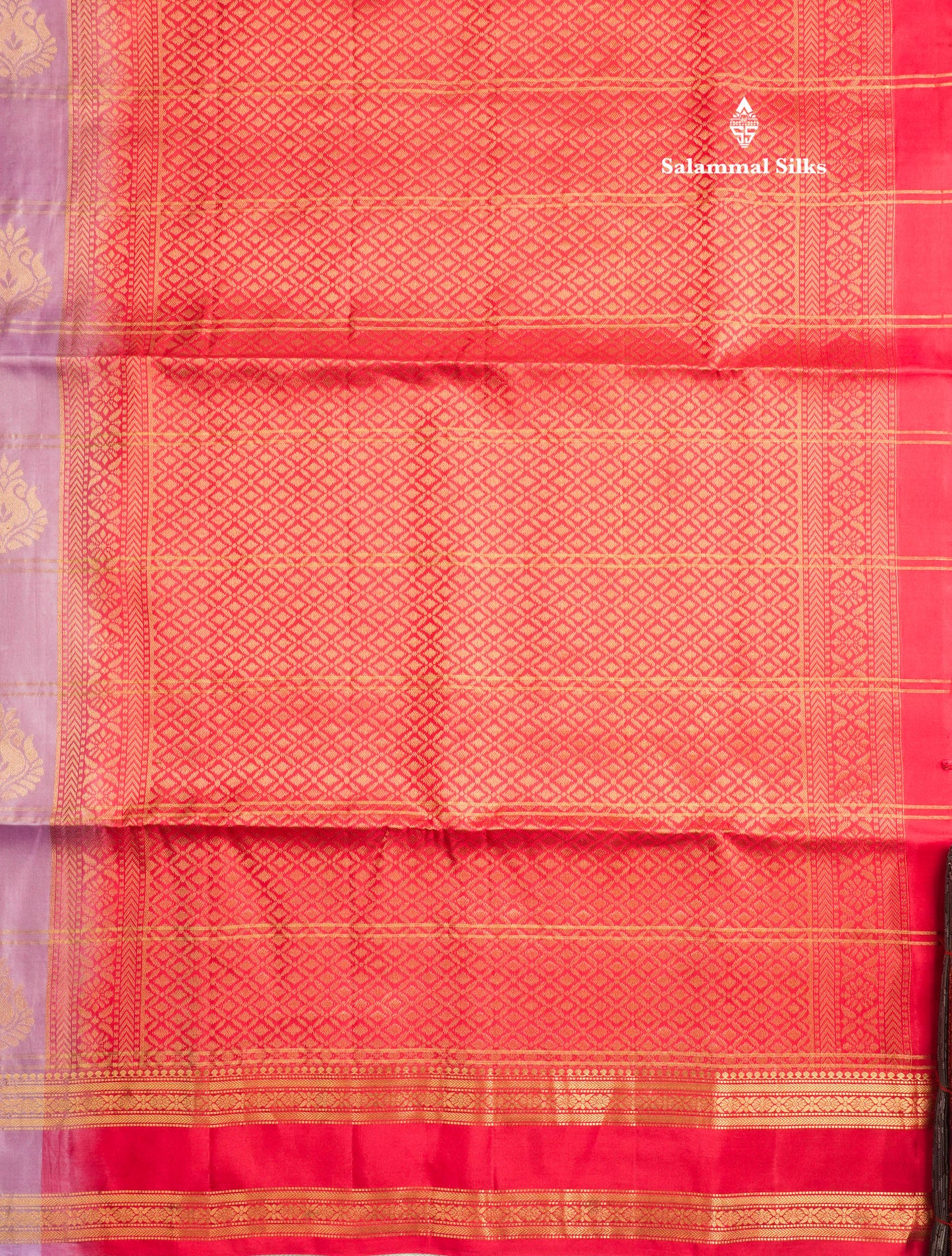 Beautiful Lavender Pure Kanjivaram Soft Silk Saree With Traditional Gap Border