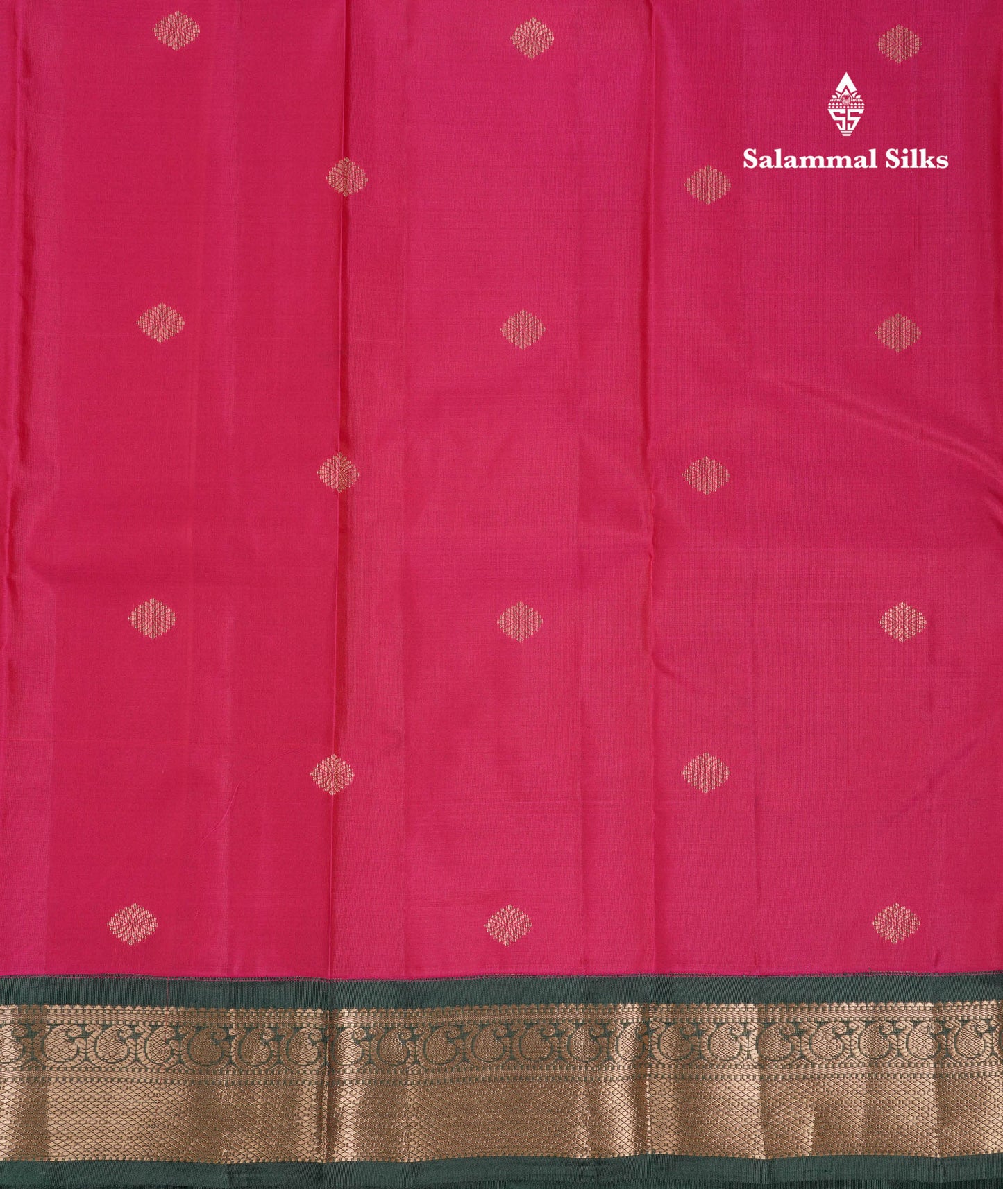 Beautiful Dual Tone Pink Pure Kanjivaram Silk Saree With Contrast Bottle Green Traditional Border