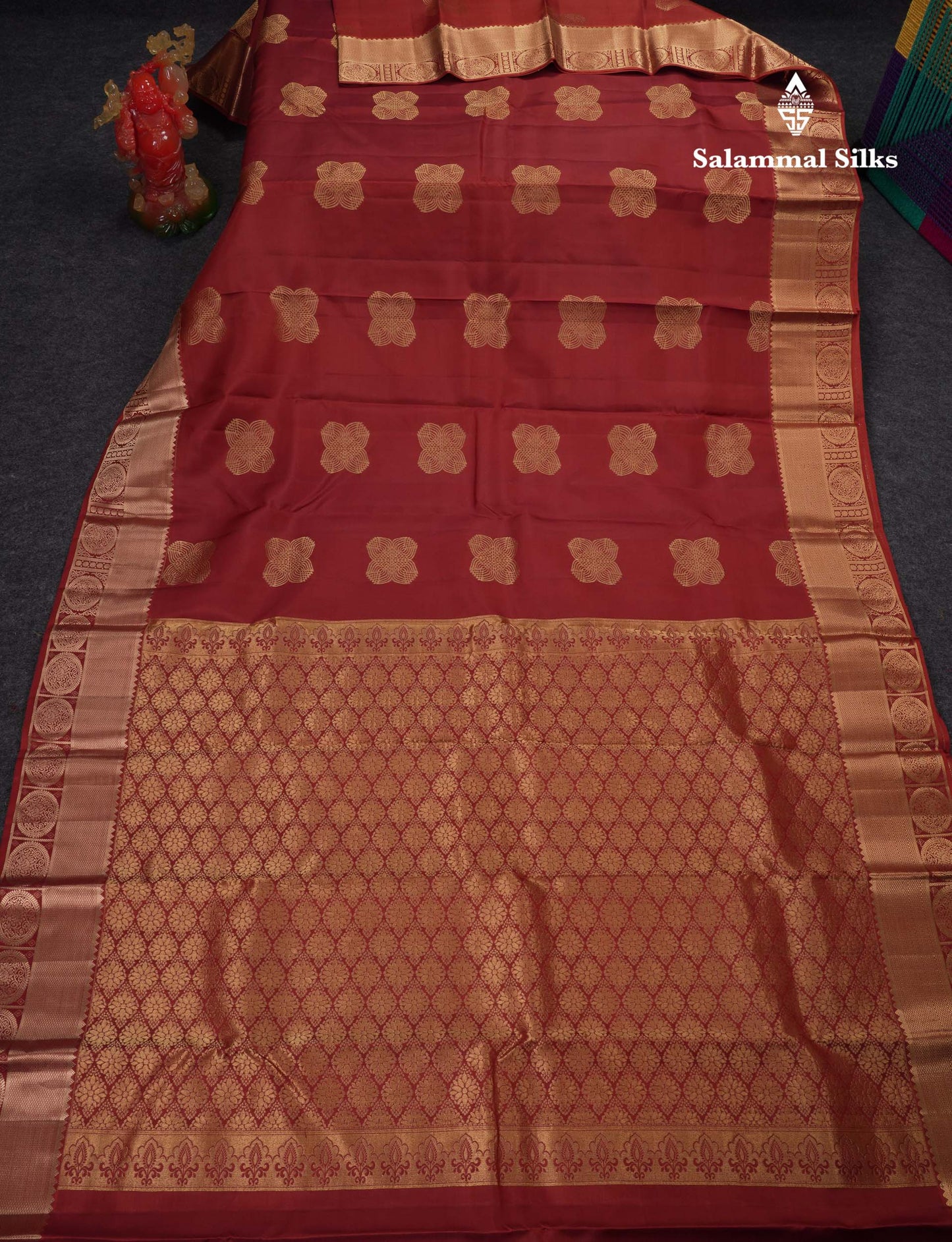 Beautiful Brown Pure Kanjivaram Silk Saree With Traditional Border