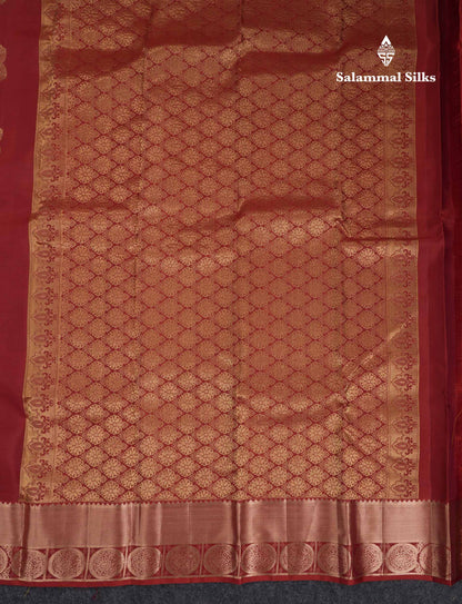 Beautiful Brown Pure Kanjivaram Silk Saree With Traditional Border