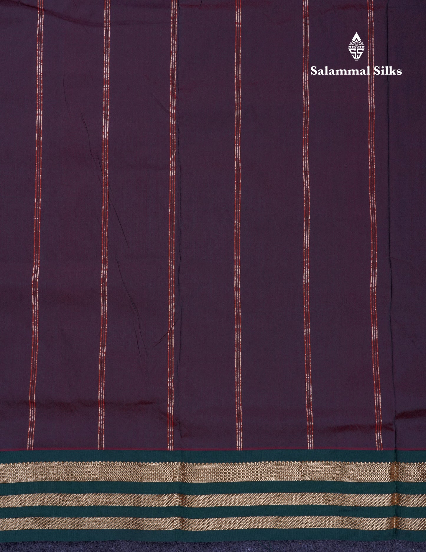 9.5 Yards Semi Silk Saree Chilly Red with Contrast Bottle Green Traditional Border