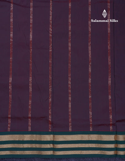 9.5 Yards Semi Silk Saree Chilly Red with Contrast Bottle Green Traditional Border