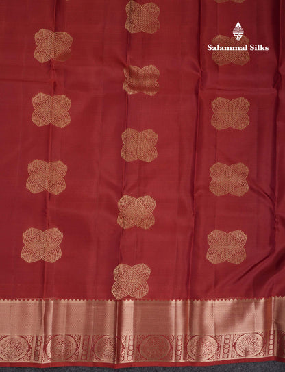 Beautiful Brown Pure Kanjivaram Silk Saree With Traditional Border