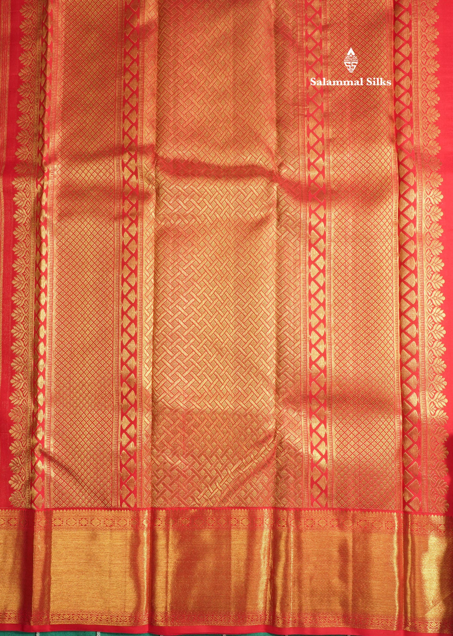 Beautiful Chilly Red Pure Kanjivaram Silk Saree (2G) Zari With Self Border