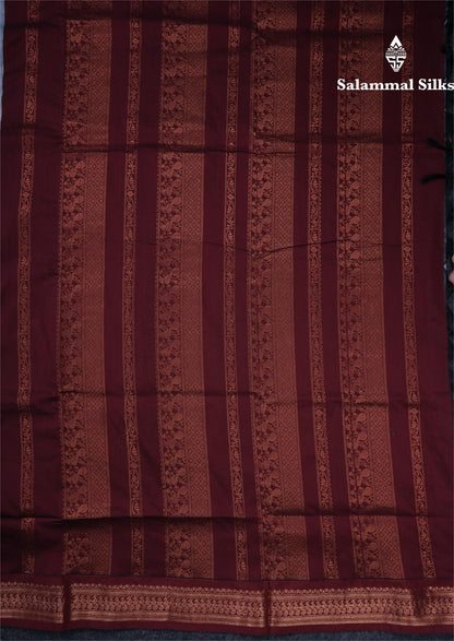 Blueish Grey Kalyani Cotton Saree With Contrast Maroon Border