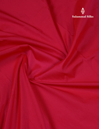 9.5 Yards Semi Silk Saree Chilly Red with Contrast Bottle Green Traditional Border