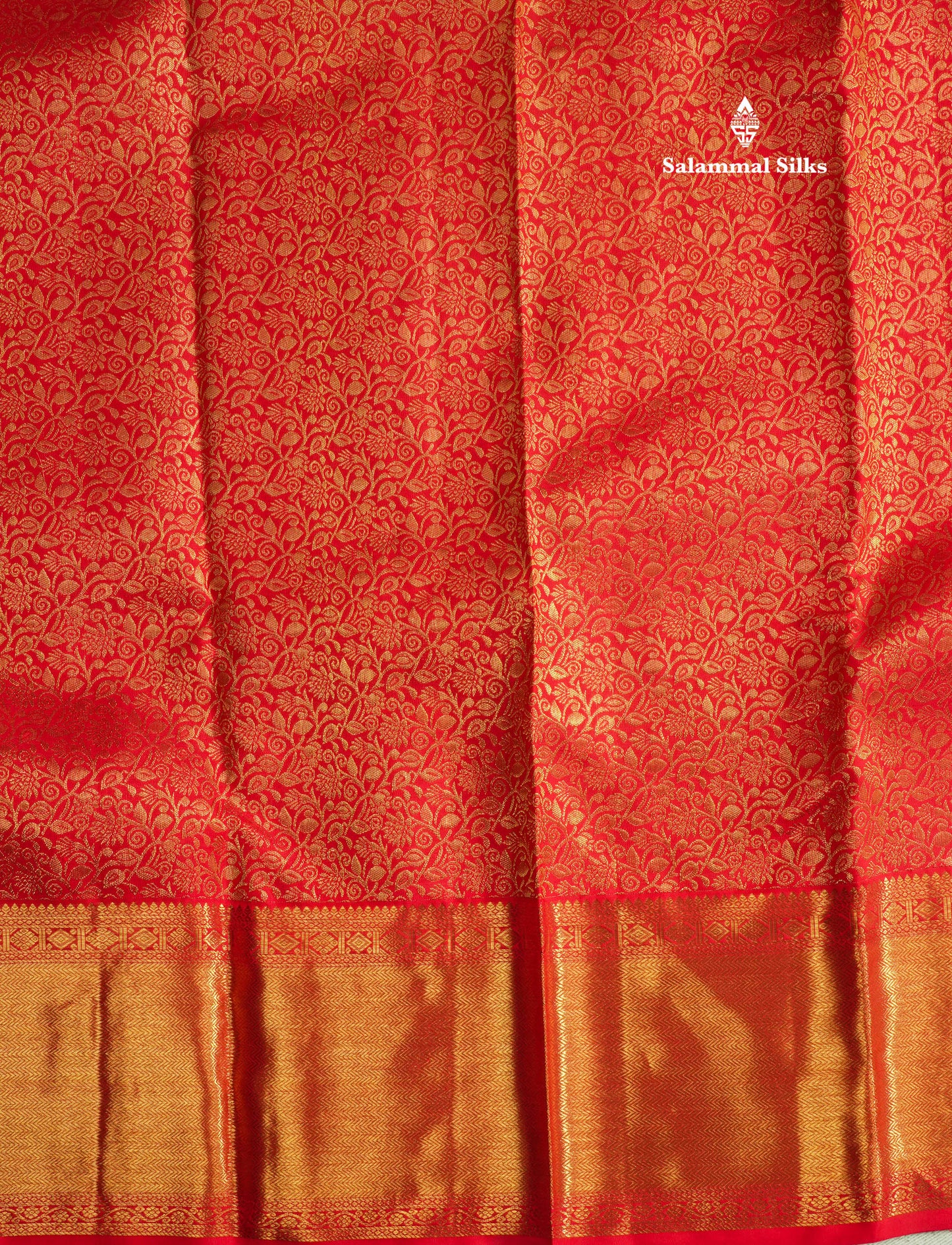 Beautiful Chilly Red Pure Kanjivaram Silk Saree (2G) Zari With Self Border