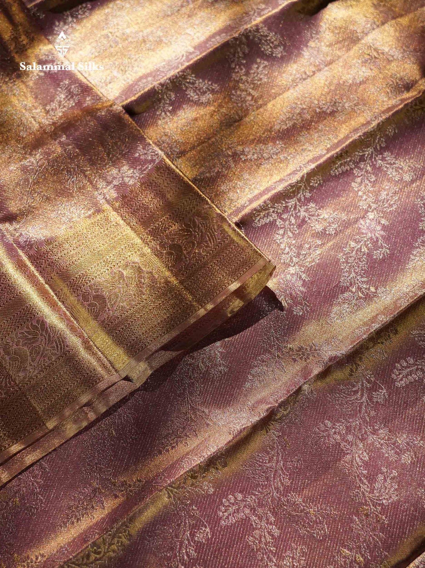 Beautiful Light Pink Tissue Bridal Pure Kanjivaram Silk Saree With Traditional Border