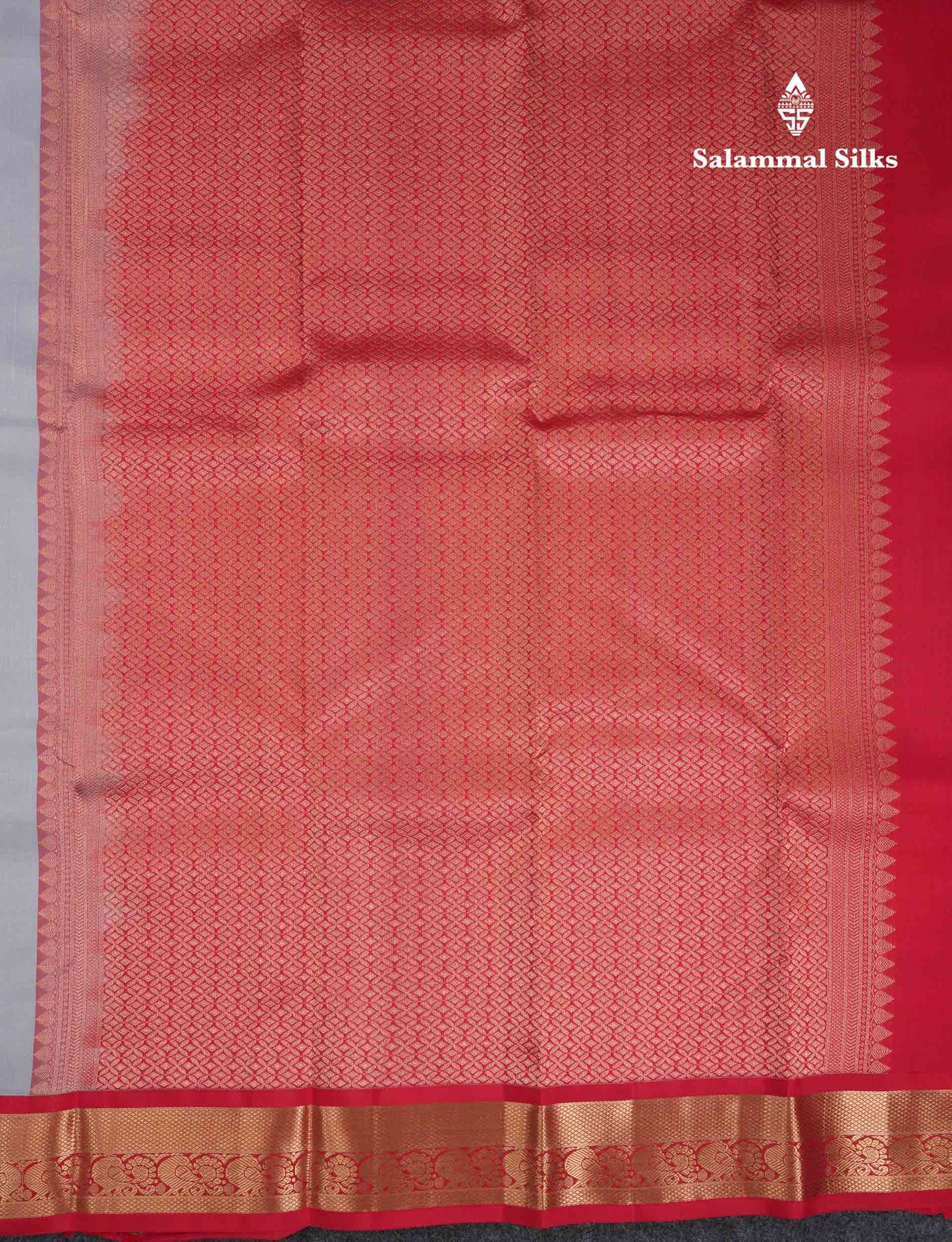 Beautiful Light Blue Pure Kanjivaram Silk Saree With Contrast Chilly Red Traditional Medium Border