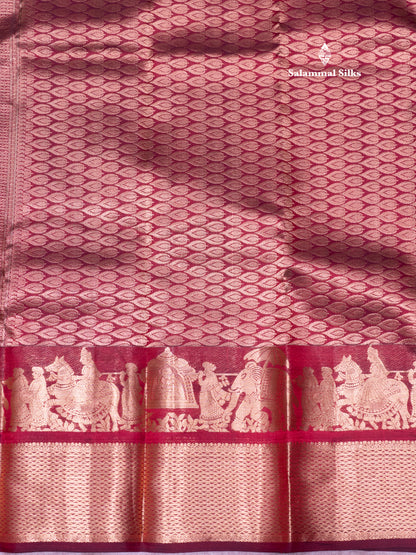 Maroon Colour Pure Kanjivaram Silk Saree with Pallakku Border