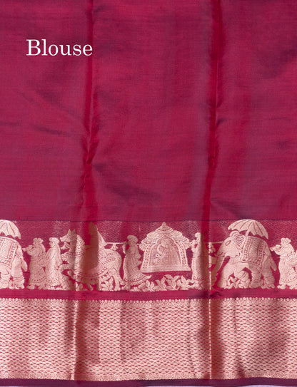 Maroon Colour Pure Kanjivaram Silk Saree with Pallakku Border