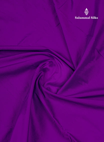 9.5 Yards Semi Silk Saree Violet With Contrast Pink Traditional Border