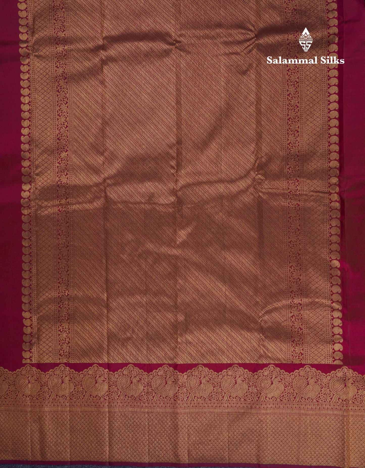 Beautiful Dual Tone Dark Magenta Fancy Pure Kanjivaram Silk Saree With Turning Border