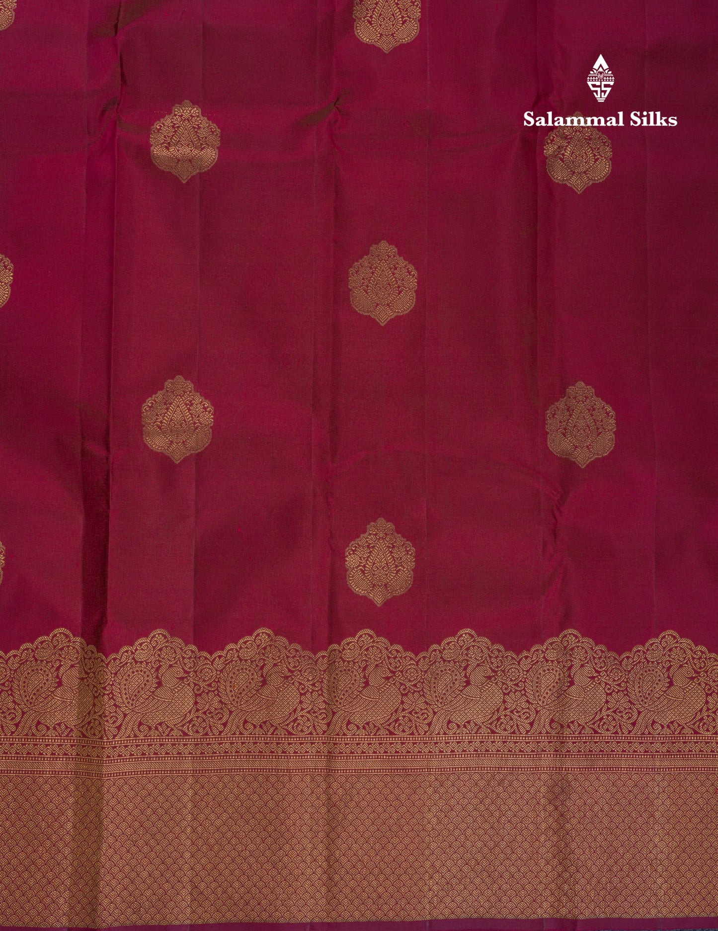 Beautiful Dual Tone Dark Magenta Fancy Pure Kanjivaram Silk Saree With Turning Border