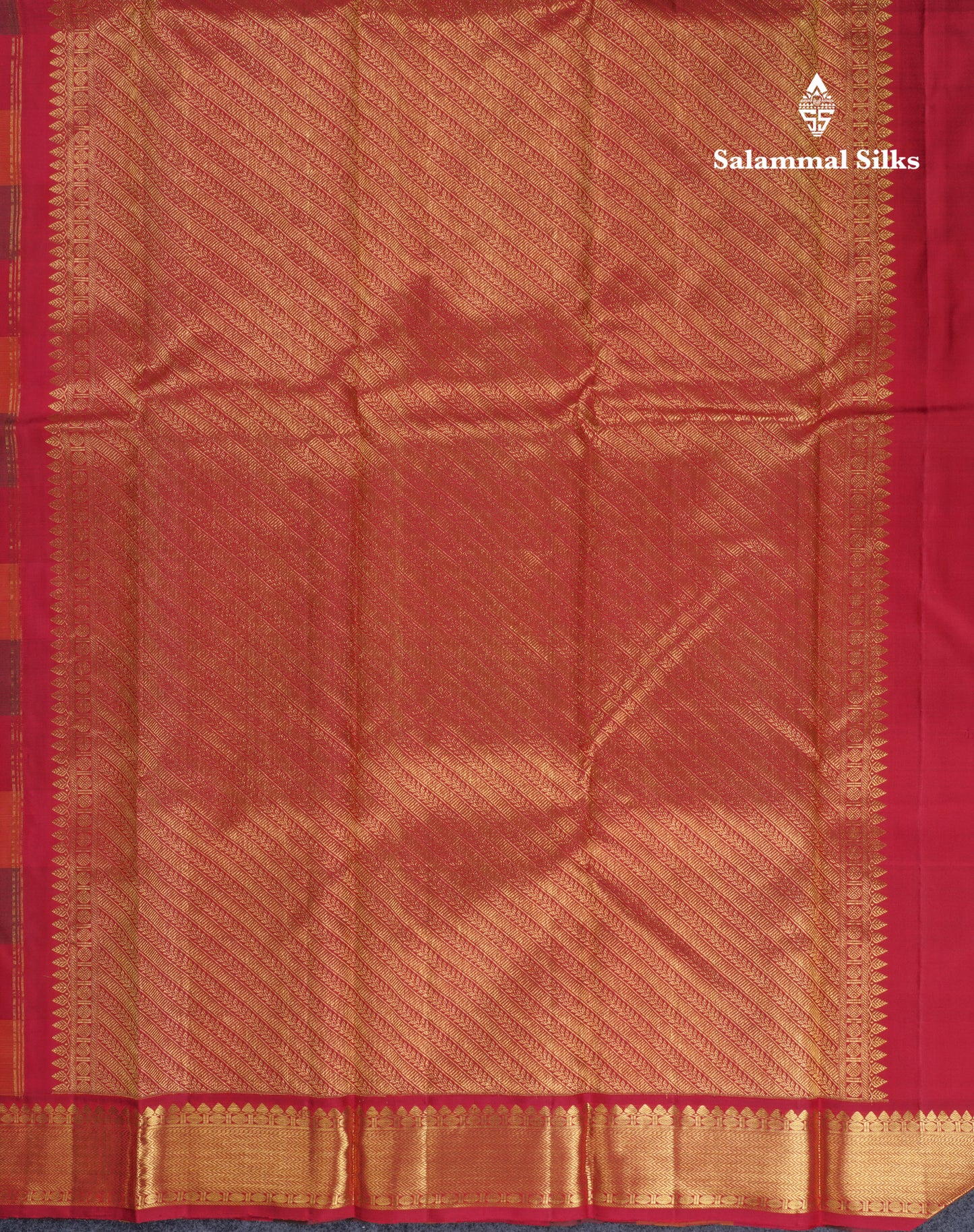 Paalum Pazham Zari Checks With Butta Pure Kanjivaram Silk Saree With Contrast Maroon Traditional Border