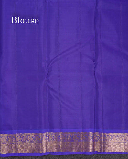 Beautiful Dual Tone Pink Pure Kanjivaram Silk Saree With Contrast Bottle Green Traditional Border