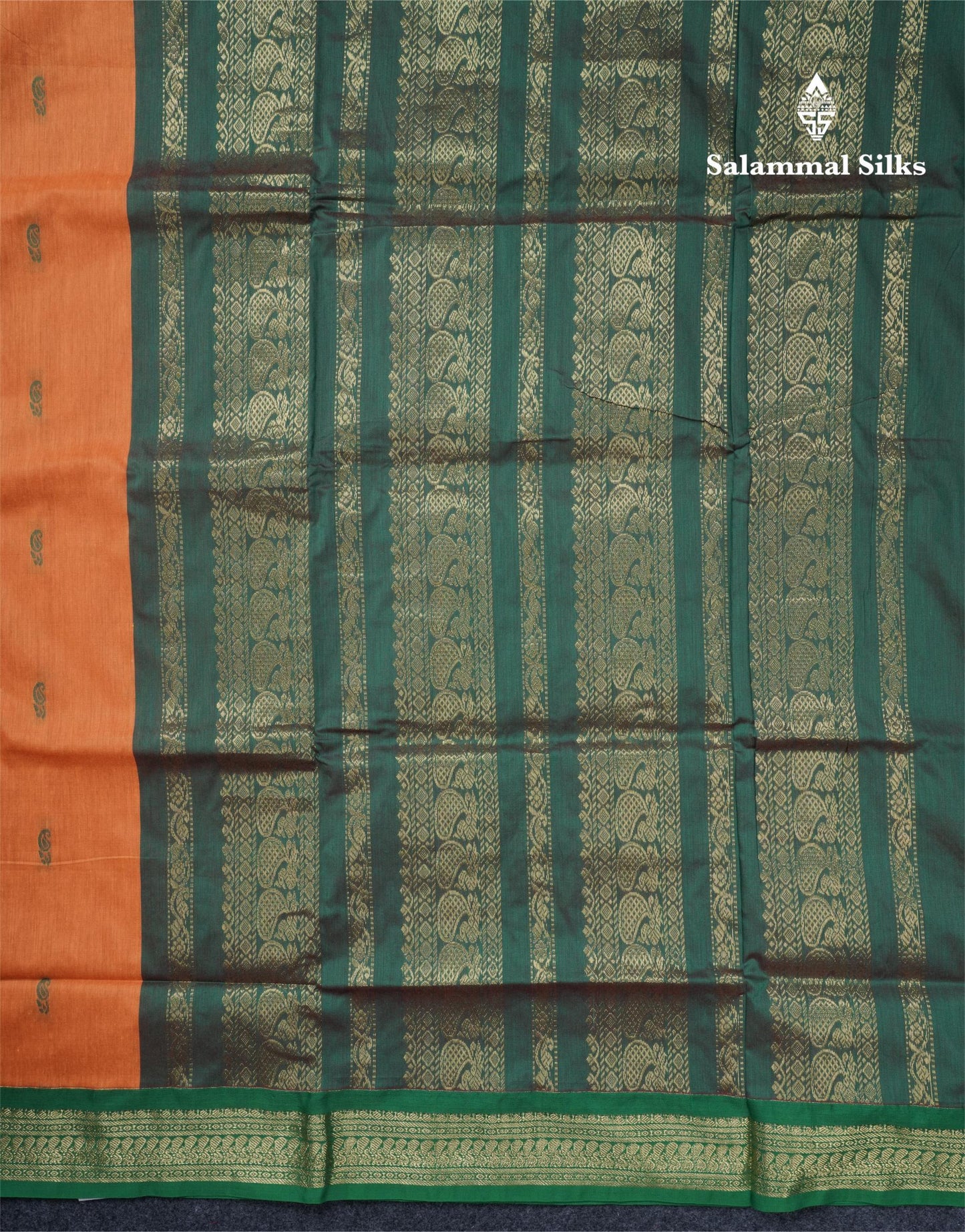 Mango Yellow Kalyani Cotton Saree With Contrast Green Border