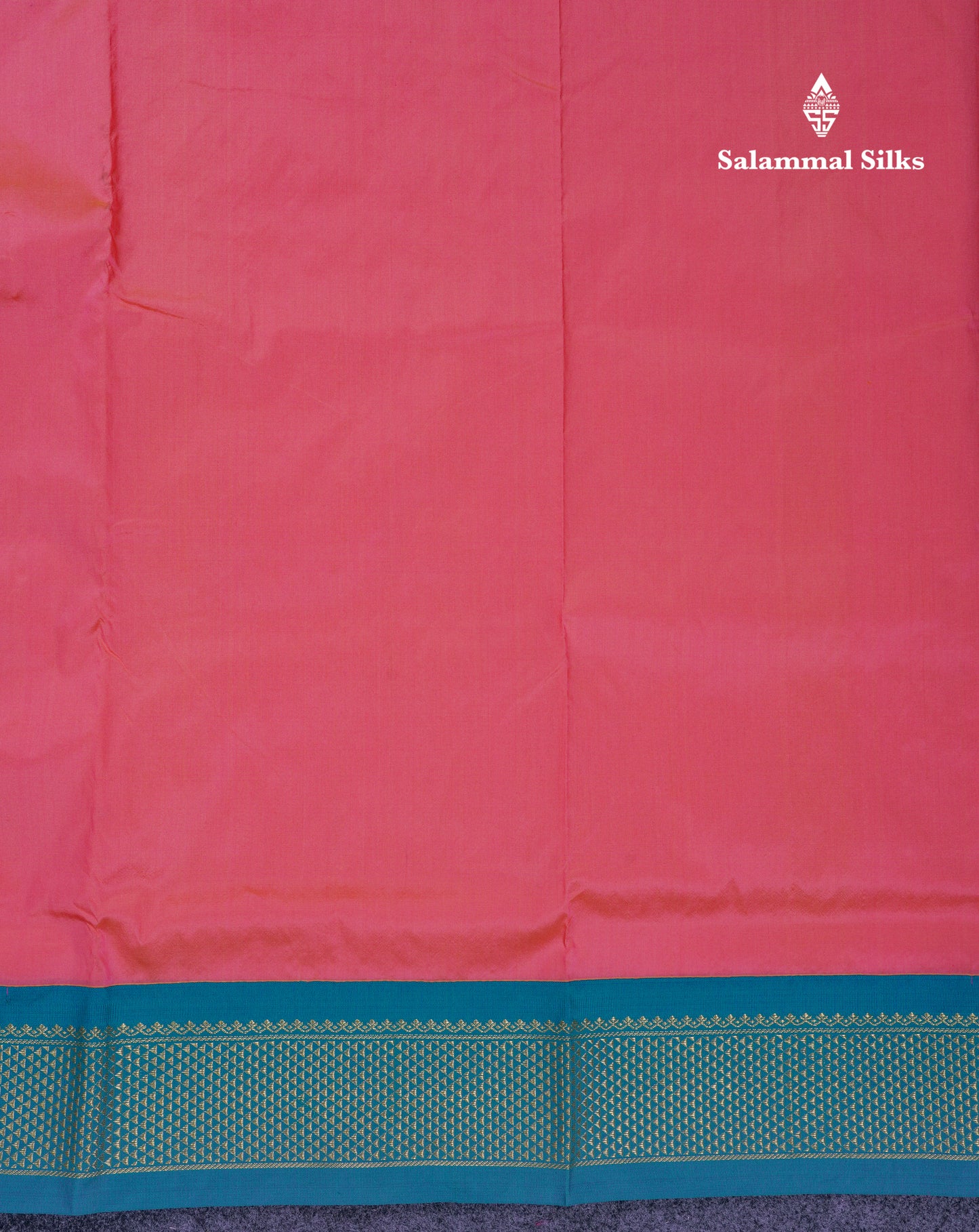 9.5 Yards Semi Silk Saree Dual Tone Pink With Contrast Sapphire Green Traditional Border