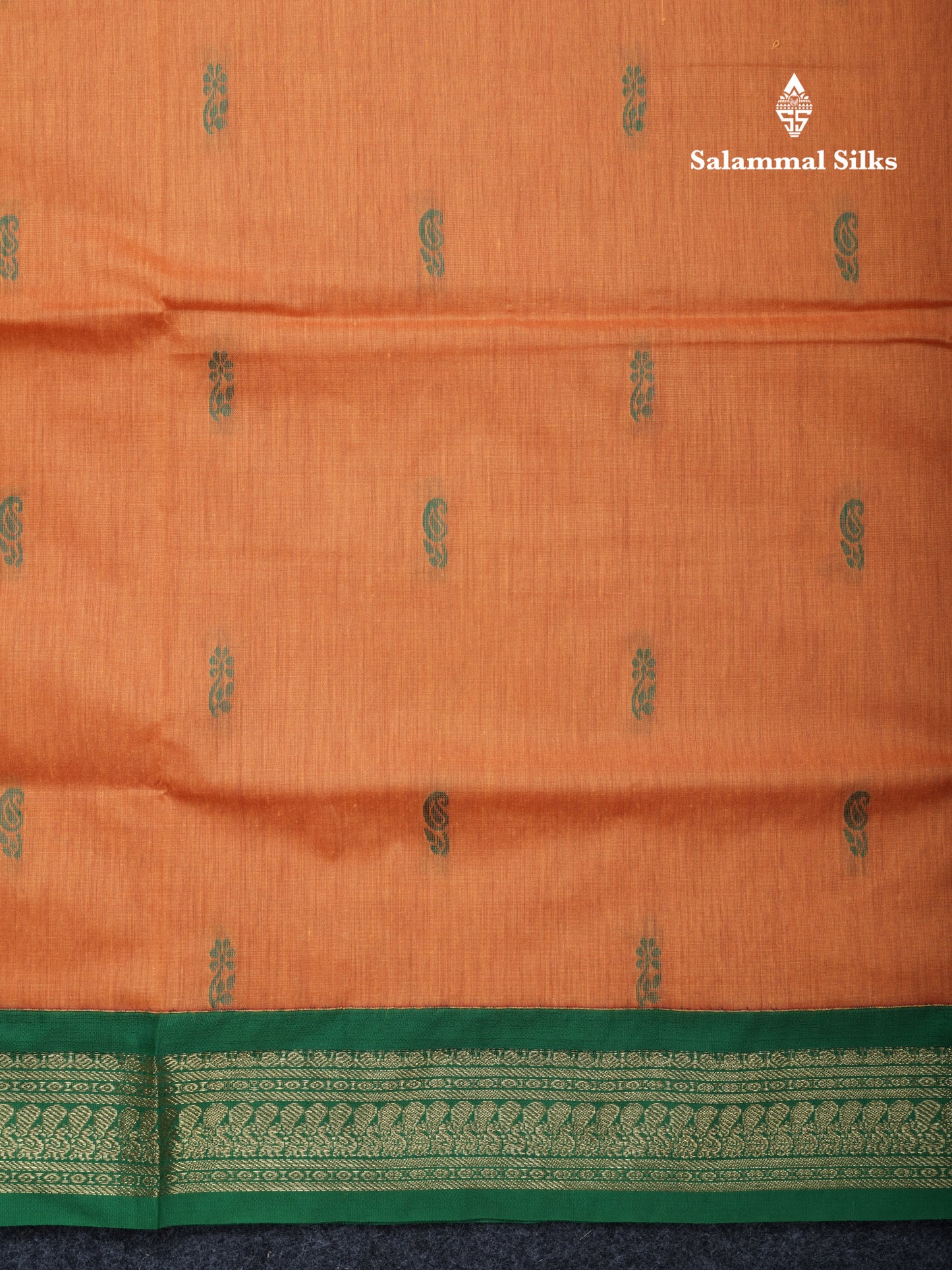 Mango Yellow Kalyani Cotton Saree With Contrast Green Border