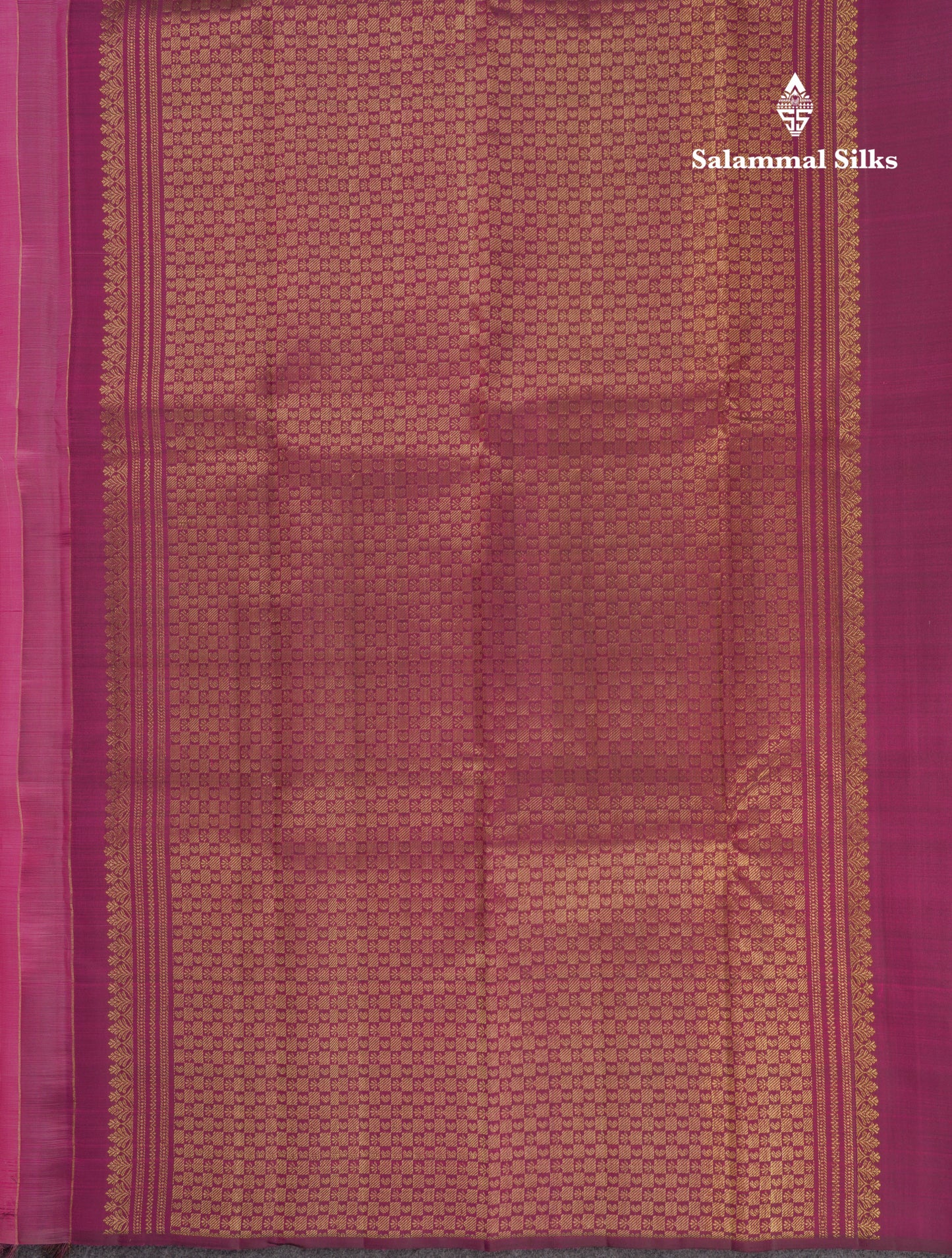 Beautiful Baby Pink Fancy Pure Kanjivaram Silk Saree With Contrast Magenta Blouse