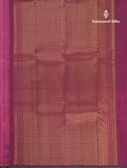 Beautiful Baby Pink Fancy Pure Kanjivaram Silk Saree With Contrast Magenta Blouse