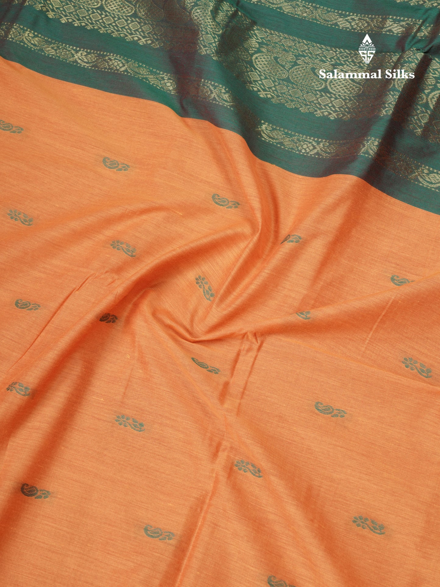 Mango Yellow Kalyani Cotton Saree With Contrast Green Border