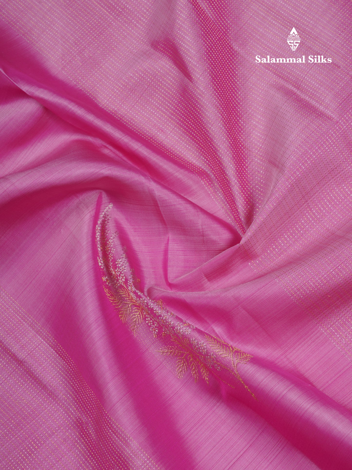 Beautiful Baby Pink Fancy Pure Kanjivaram Silk Saree With Contrast Magenta Blouse