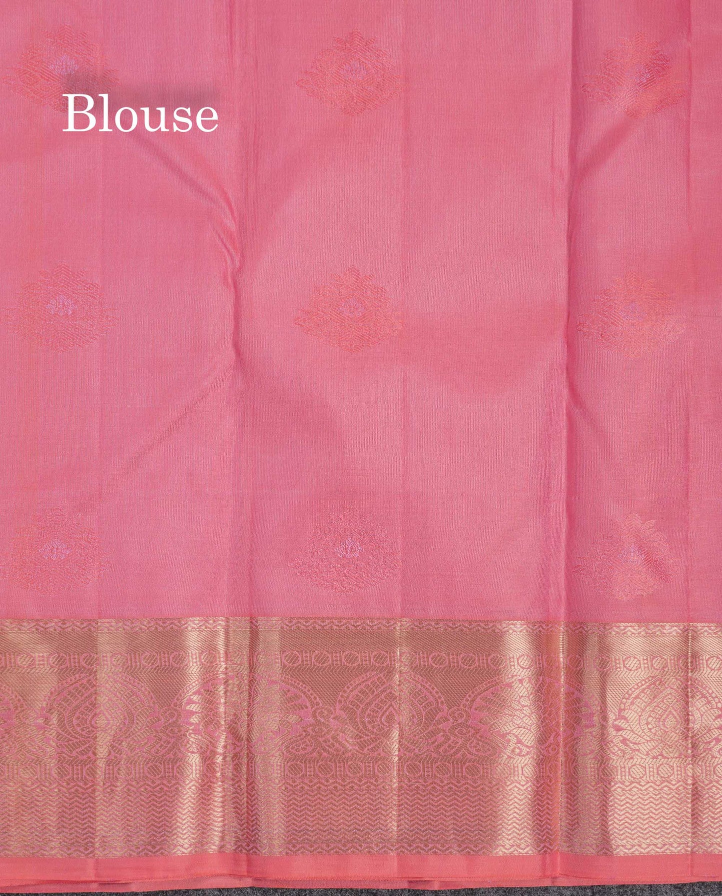 Beautiful Dual Tone Pink Pure Kanjivaram Silk Saree With Traditional Border