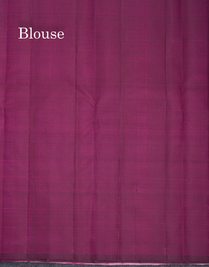 Beautiful Baby Pink Fancy Pure Kanjivaram Silk Saree With Contrast Magenta Blouse