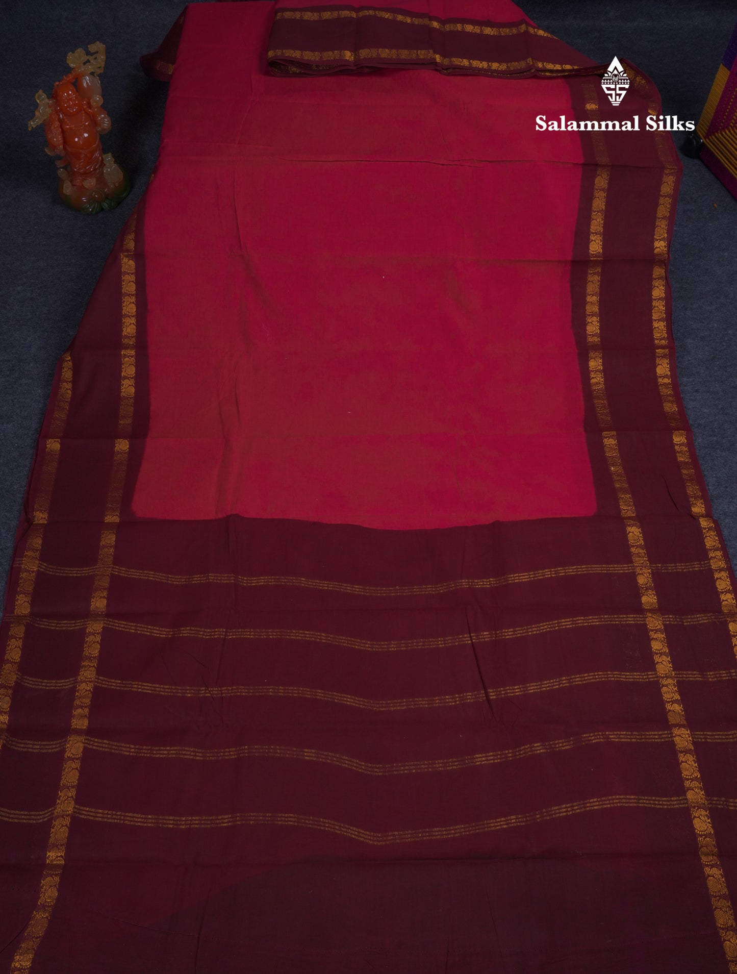 Beautiful Dual Tone Pink Sungudi Cotton Saree With Contrast Dark Maroon Traditional Rettapet Border