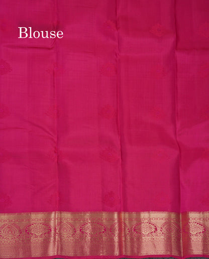 Beautiful Dual Tone Pink Pure Kanjivaram Silk Saree With Traditional Border