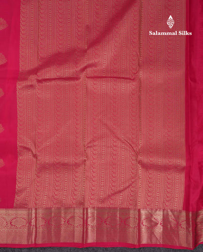 Beautiful Dual Tone Pink Pure Kanjivaram Silk Saree With Traditional Border
