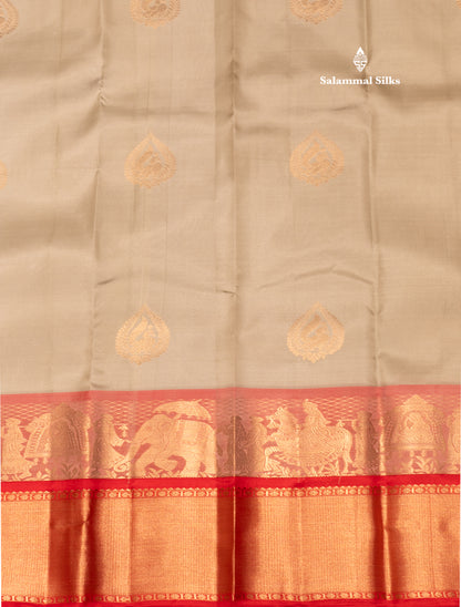 Pista Green Colour Pure Kanjivaram Silk Saree with Pallakku Border