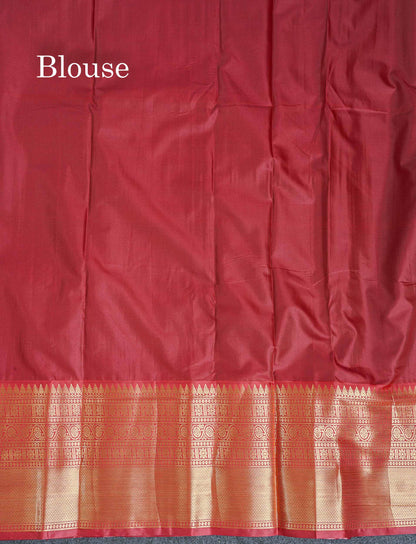 Bridal Semi Silk Saree - Manthulir Yellow Colour Body With Maroon Evening Morning Border