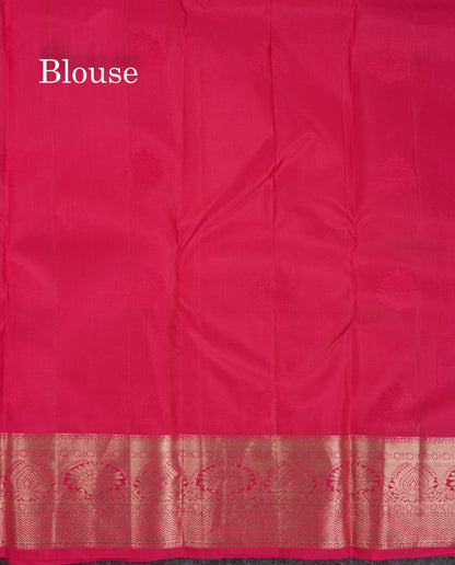 Beautiful Dual Tone Pink Pure Kanjivaram Silk Saree With Traditional Border