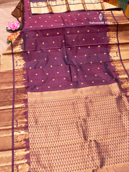 Maroon Colour Pure Kanjivaram Silk Saree with Pallakku Border