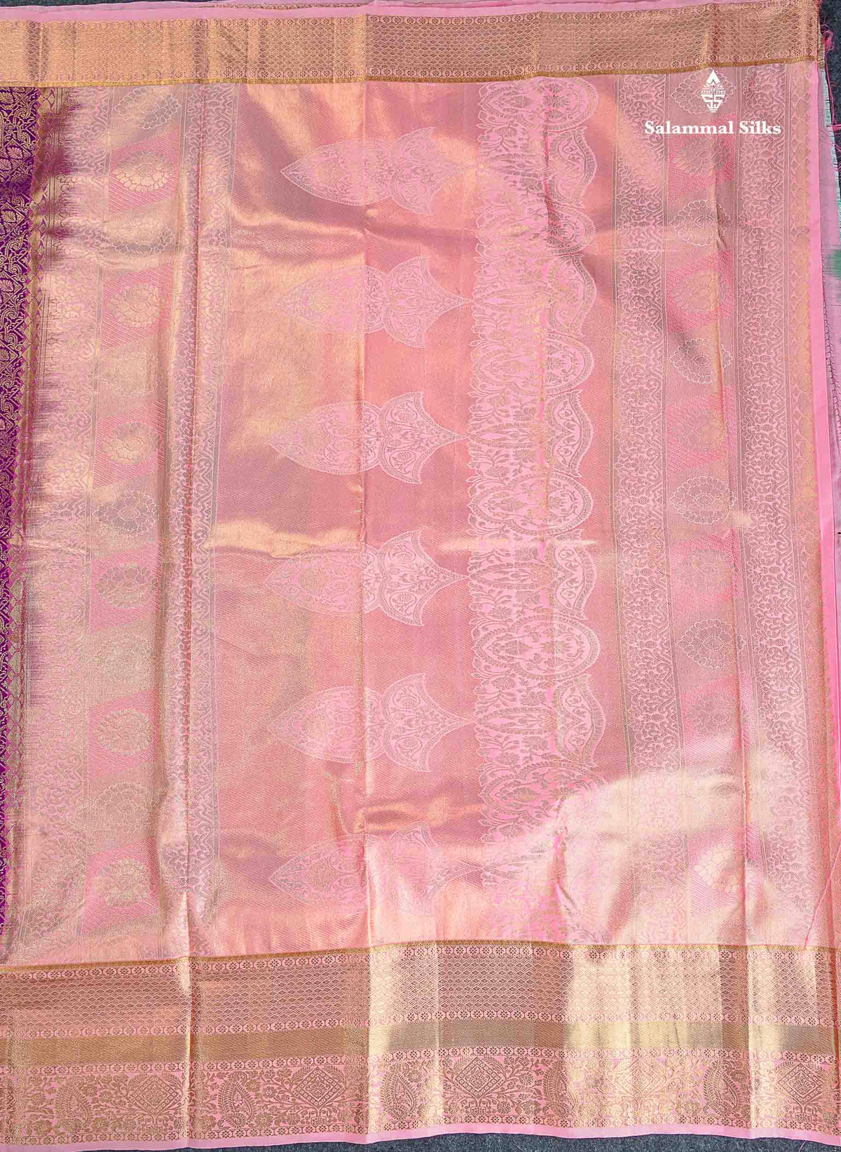Bridal Semi Silk Saree - Magenta Colour Body With Contrast Light Pink Evening Morning Border