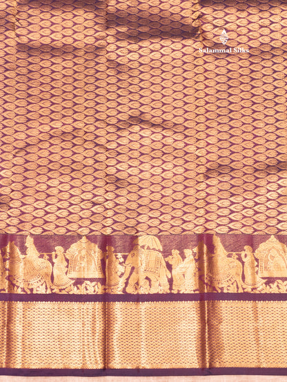 Maroon Colour Pure Kanjivaram Silk Saree with Pallakku Border