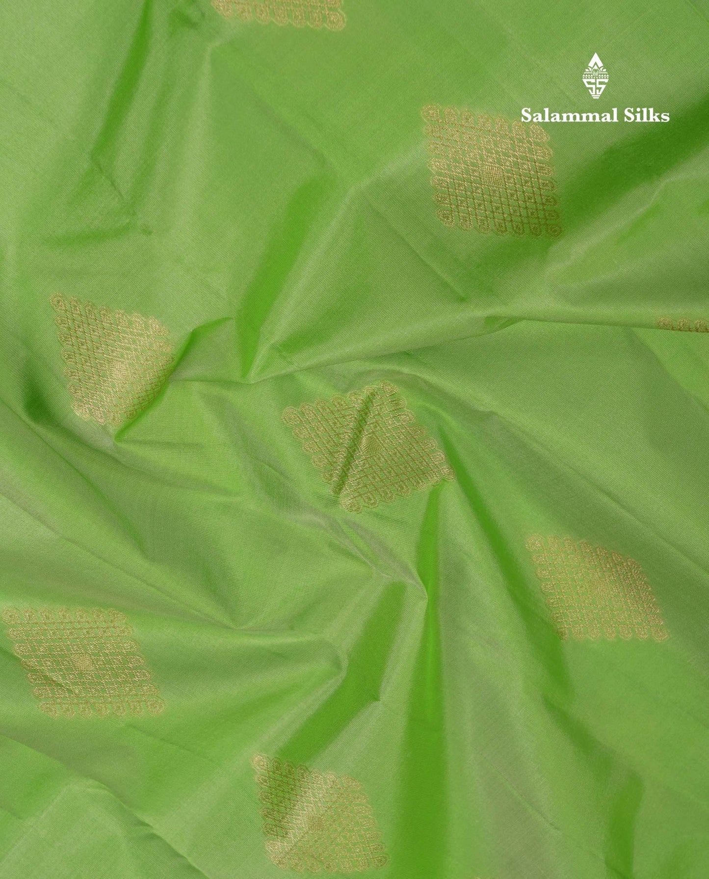 Beautiful Light Parrot Green Pure Kanjivaram Silk Saree With Traditional Border