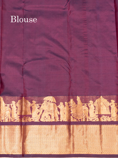 Maroon Colour Pure Kanjivaram Silk Saree with Pallakku Border
