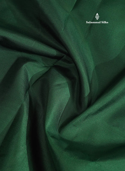Beautiful Bottle Green 9Yards Pure Silk Saree With (3.6 inch) Dark Maroon Border