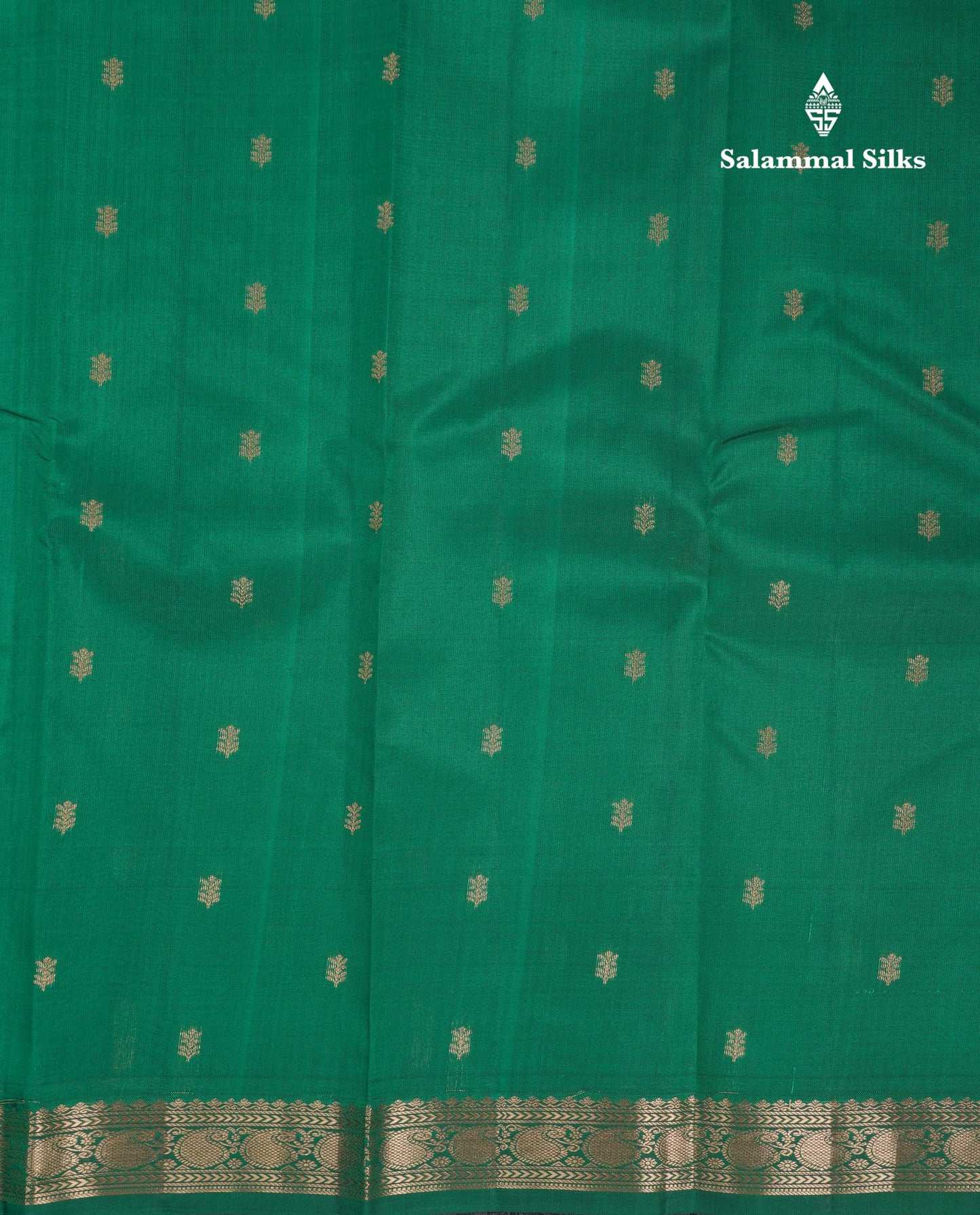 Beautiful Bottle Green Pure Kanjivaram Silk Saree With Traditional Small Border