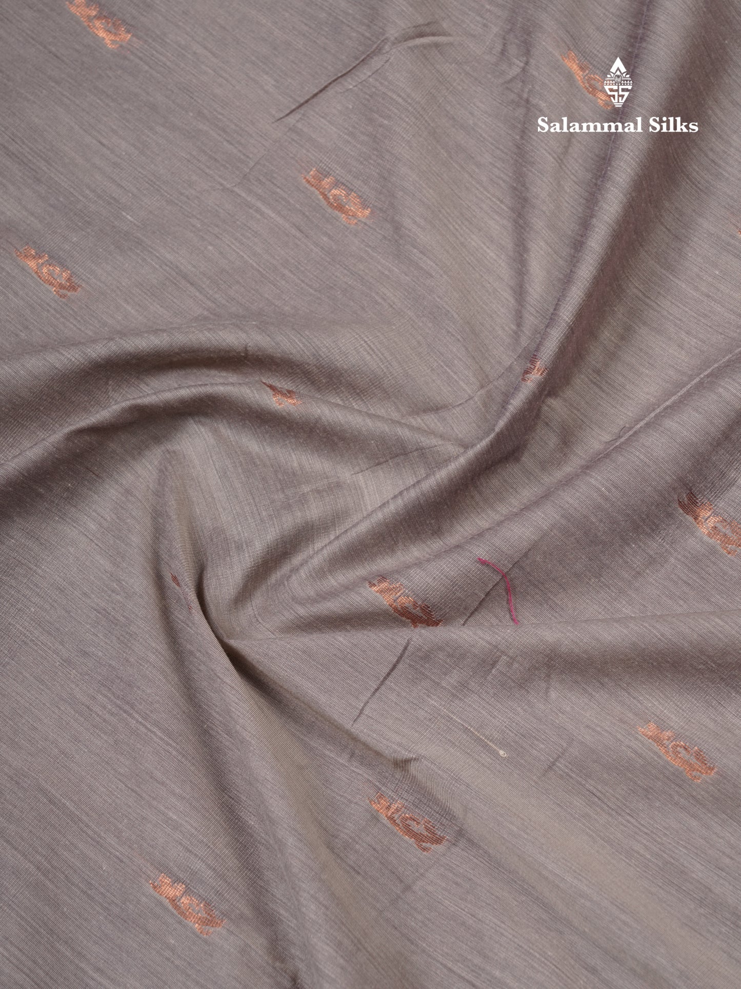 Light Grey Kalyani Cotton Saree With Contrast Pink Border