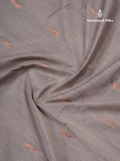 Light Grey Kalyani Cotton Saree With Contrast Pink Border