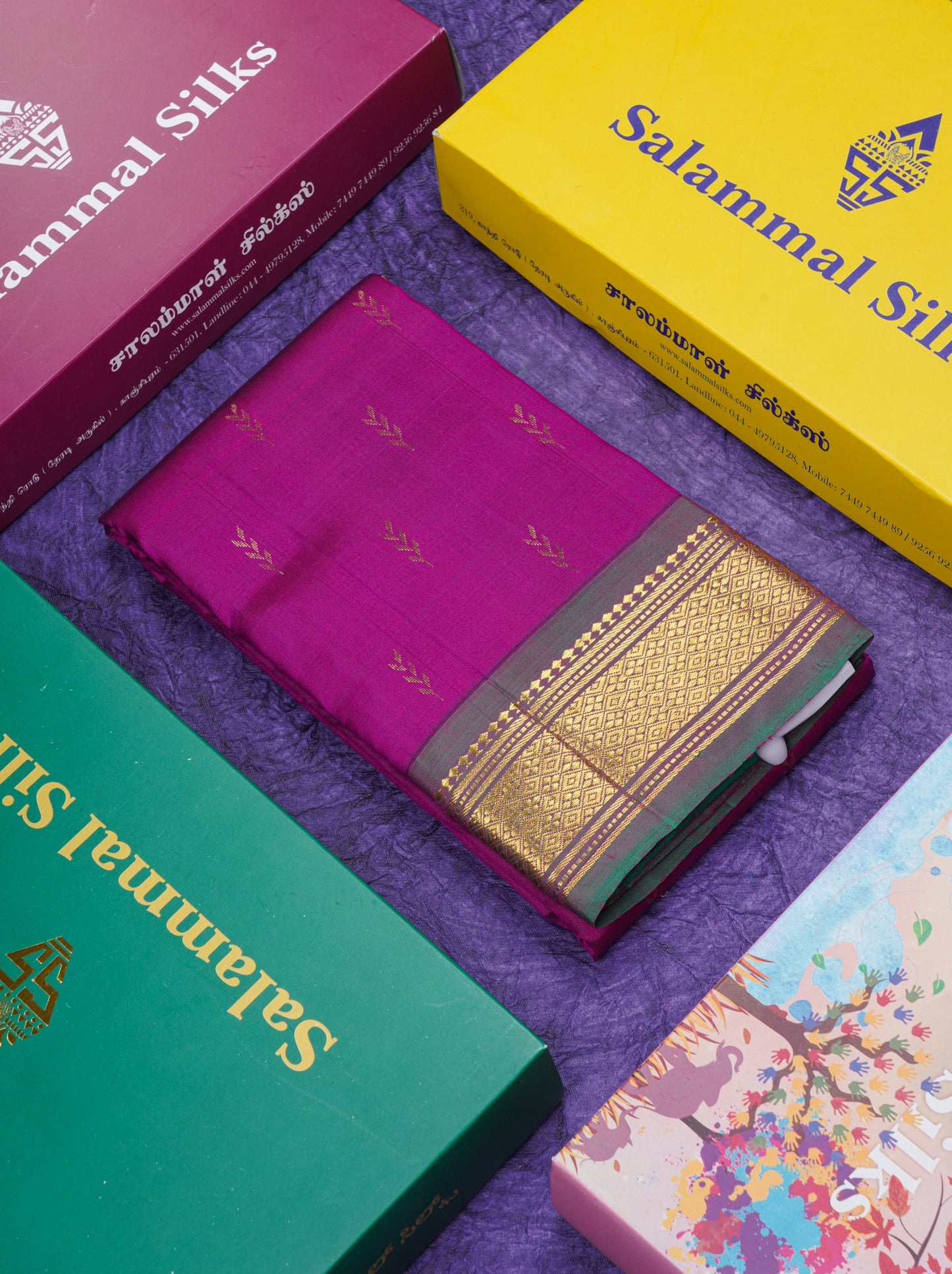 Beautiful Vadamalli Pure Kanjivaram Silk Saree With Contrast Green Traditional One Side Border