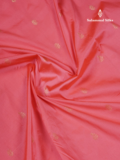 9.5 Yards Semi Silk Saree Dark Peach With Contrast Bottle Green Traditional Border