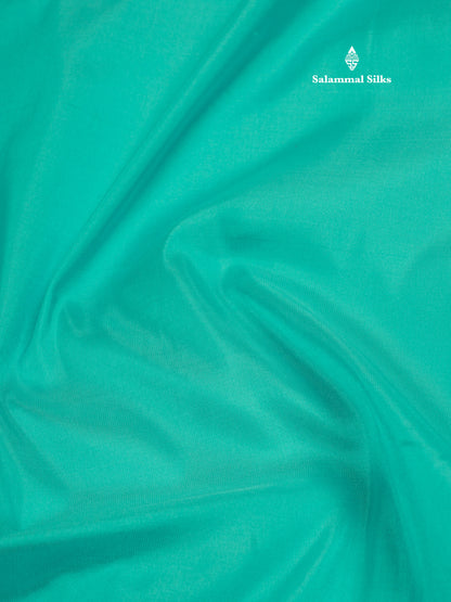 Kanjivaram Beautiful Light Ramar Blue 9Yards Pure Silk Saree With (3.5inch) MagentaBorder