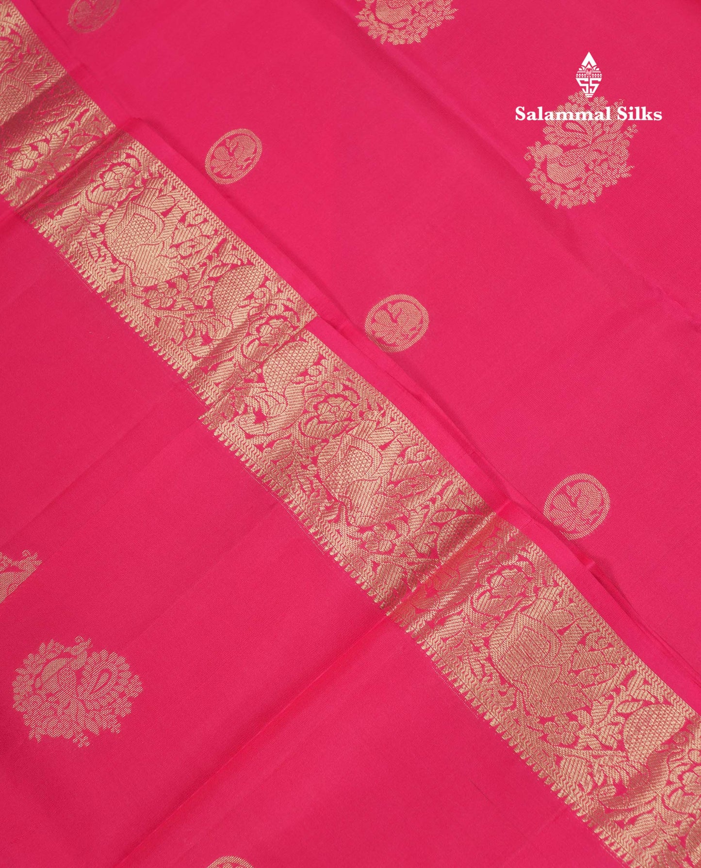 Beautiful Dual Tone Pink Pure Kanjivaram Silk Saree With Traditional Evening Morning Border